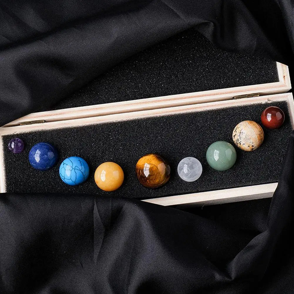Natural Crystal Shaped Planets - Solar Sun System