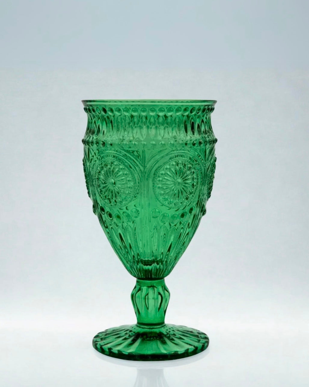 Vintage Style Pressed Glass Wine Goblet