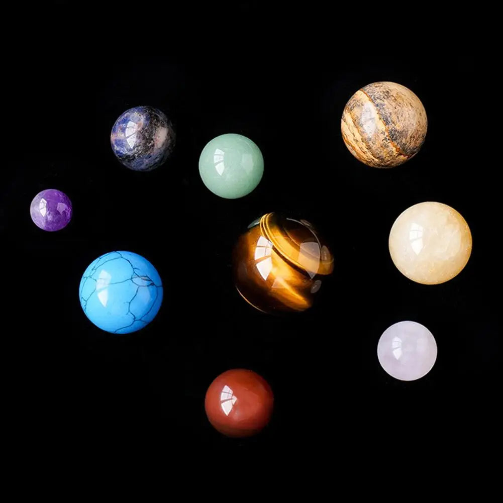 Natural Crystal Shaped Planets - Solar Sun System