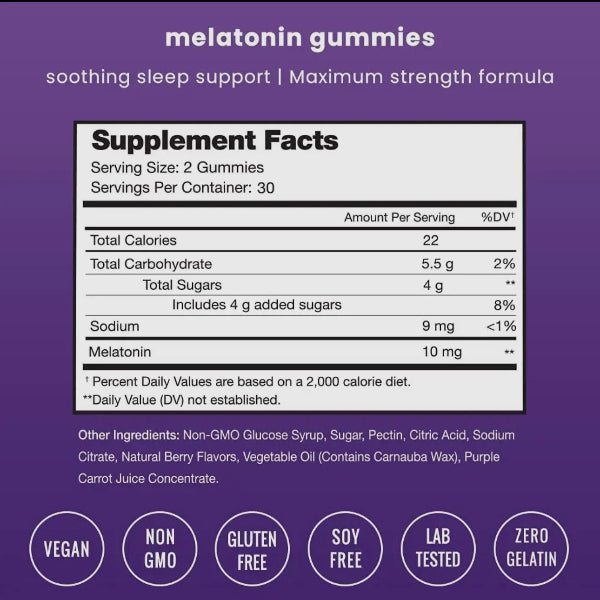 Melatonin Gummies 10mg - Adults