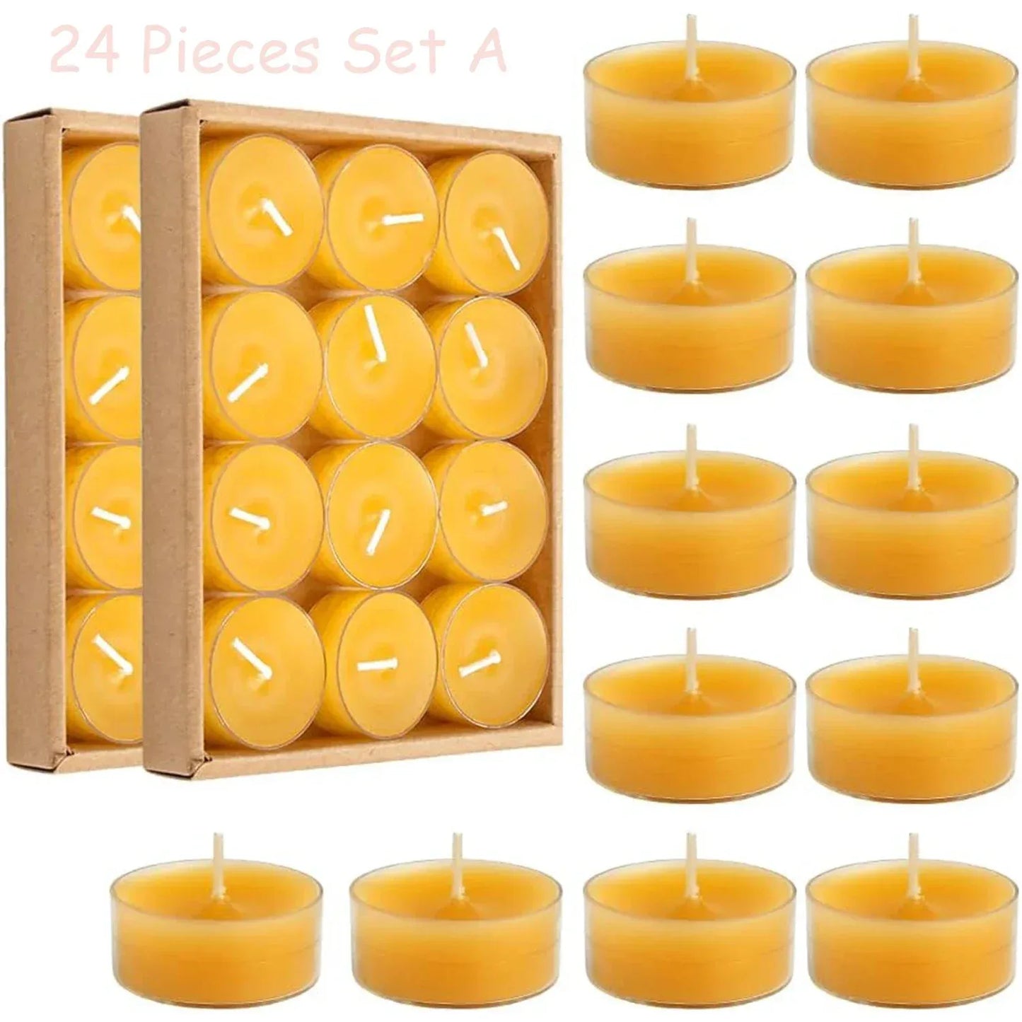 Natural Beeswax Tea Candles