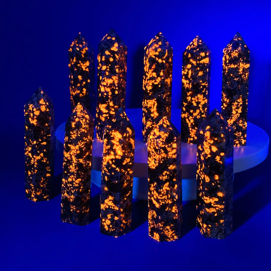 Natural Yooperlite Crystal Tower Crystal - Flamestone Point
