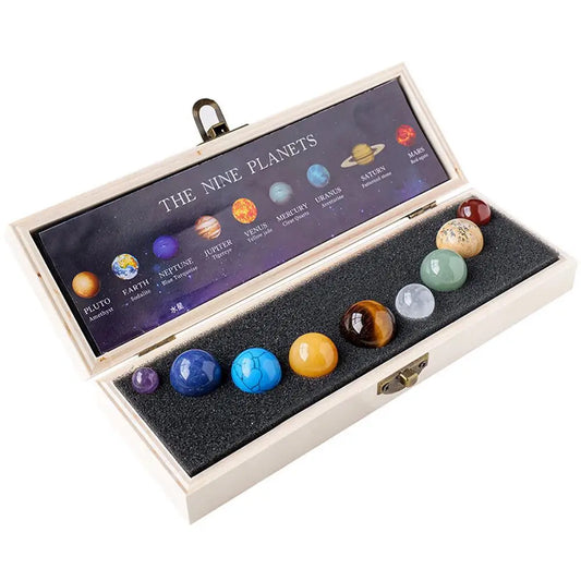Natural Crystal Shaped Planets - Solar Sun System
