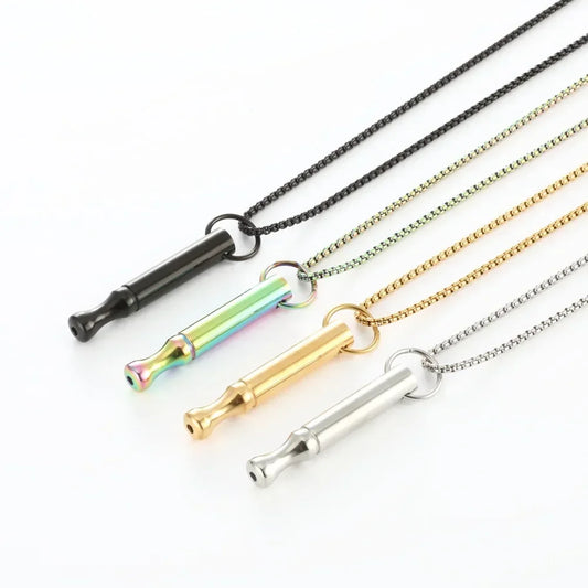 Circular Whistle Pendant - Meditation Breathing Decompression Necklace