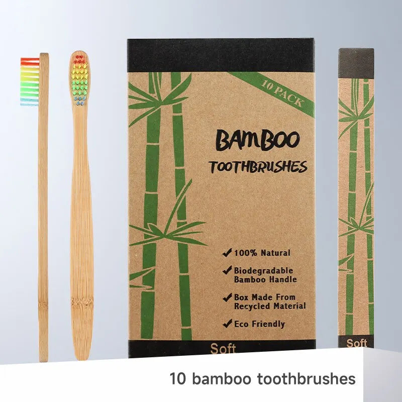 Bamboo Toothbrush Set - Natural Bamboo Toothbrush