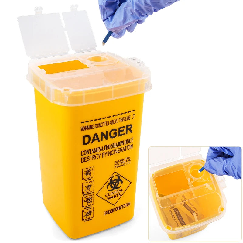 1L Plastic Waste Box - Medical Supplies Waste Container