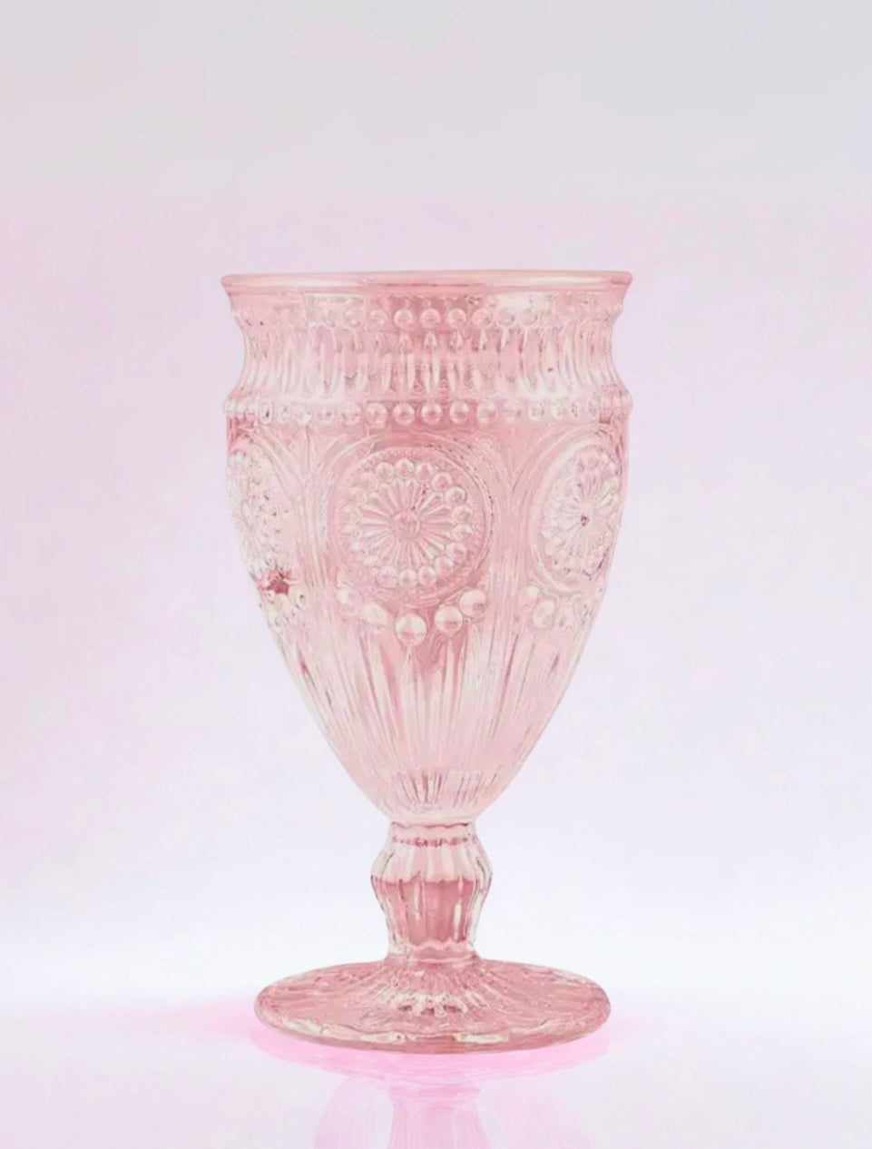 Vintage Style Pressed Glass Wine Goblet