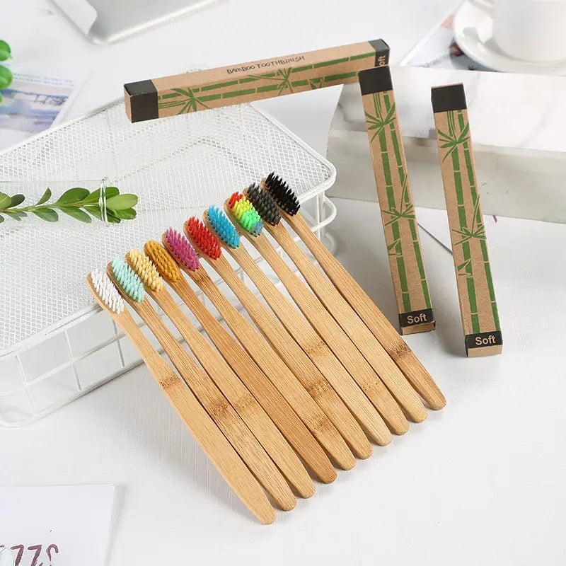 Bamboo Toothbrush Set - Natural Bamboo Toothbrush