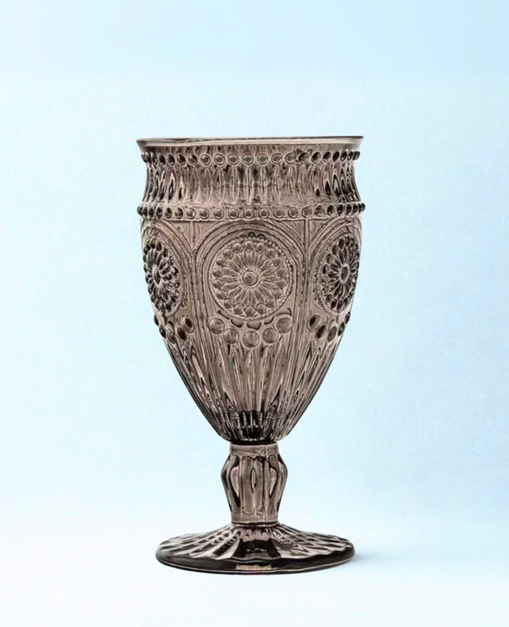 Vintage Style Pressed Glass Wine Goblet