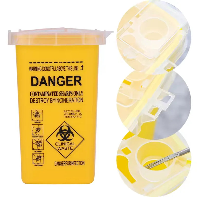 1L Plastic Waste Box - Medical Supplies Waste Container
