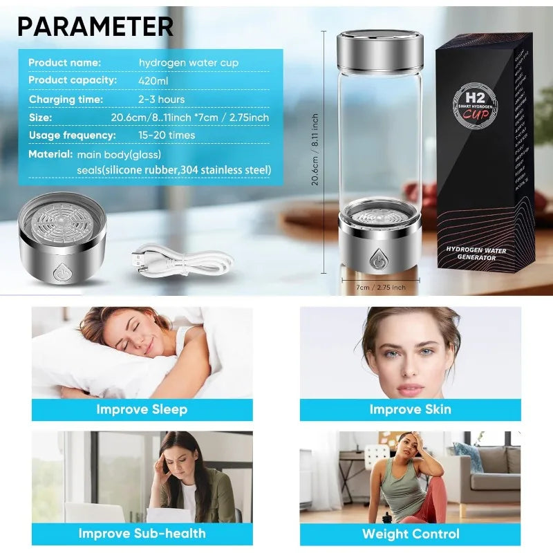 Portable Hydrogen Water Bottle Generator