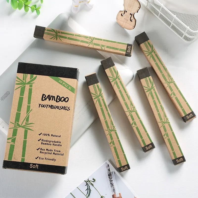 Bamboo Toothbrush Set - Natural Bamboo Toothbrush