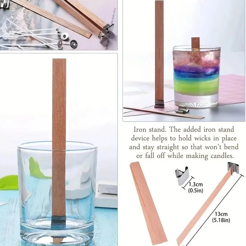 Wooden Candles Wick With Sustainer Tab (10pcs)