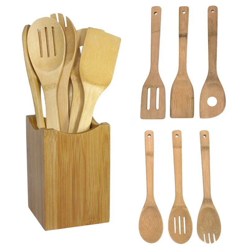 6 Pieces Bamboo Kitchen Set